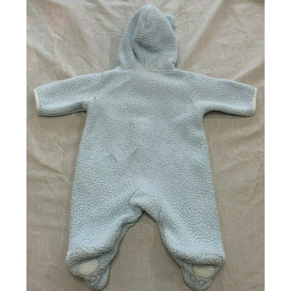 CARTERS BOYS SHERPA FLEECE LIGHTWEIGHT HOODED SNOWSUIT SIZE 3 MONTHS